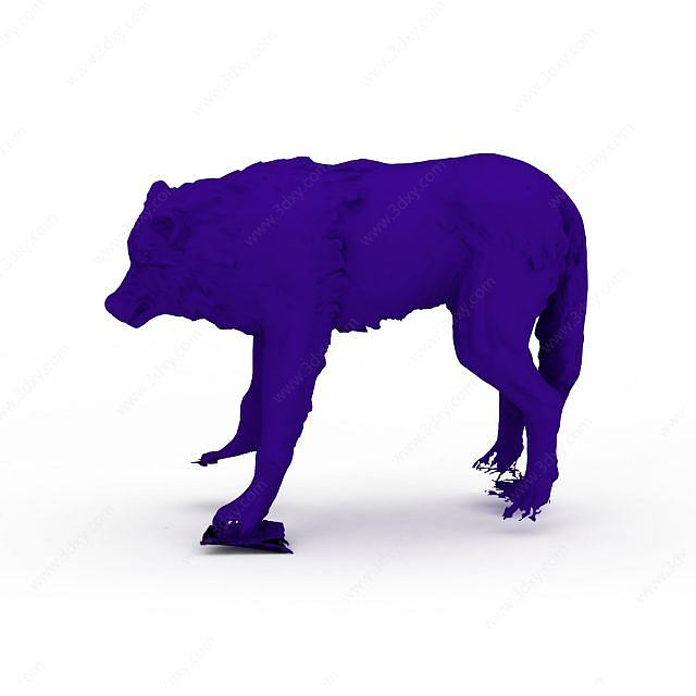 紫色狼饰品3D模型