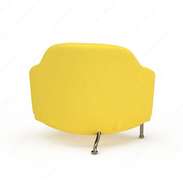 现代鹅黄色转角沙发3D模型