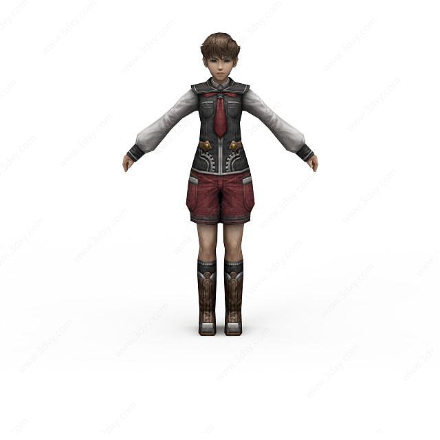 最终幻想零式角色游戏人物男孩3D模型