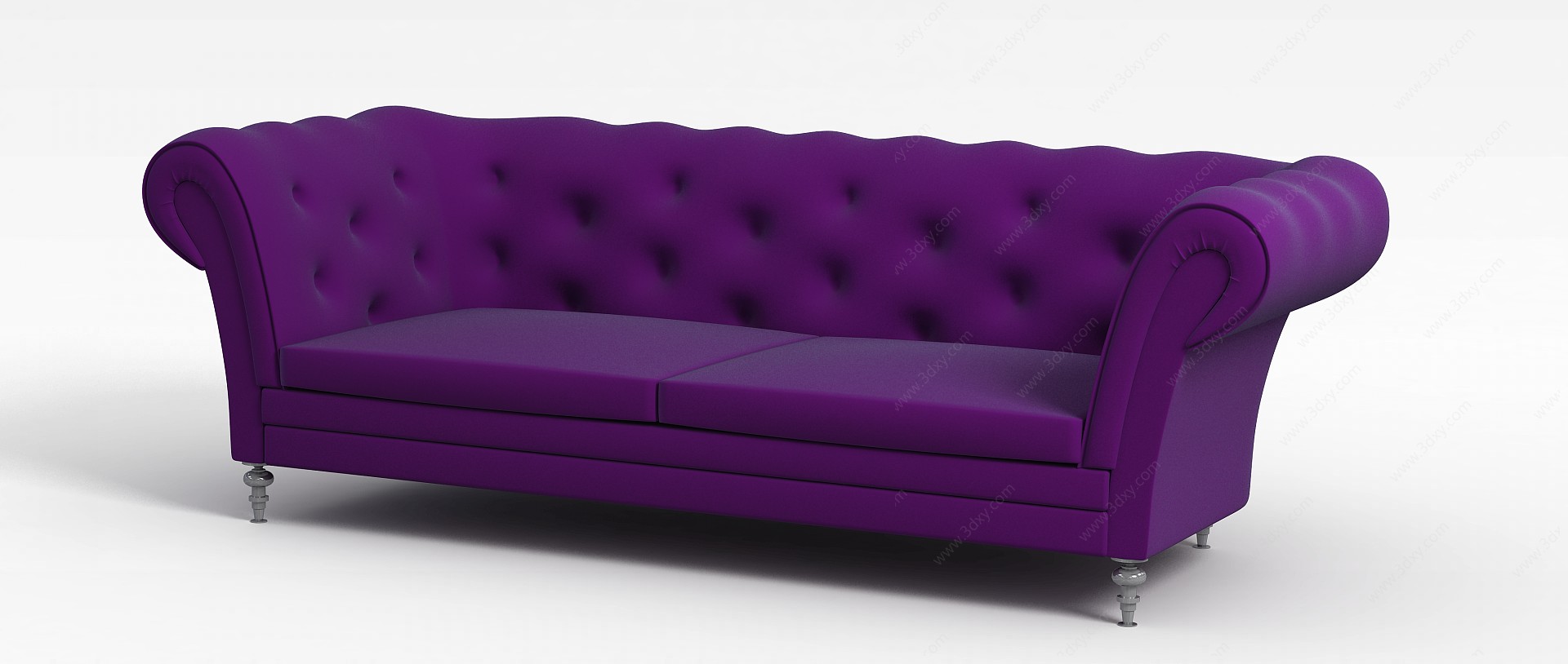 时尚紫色软包沙发3D模型