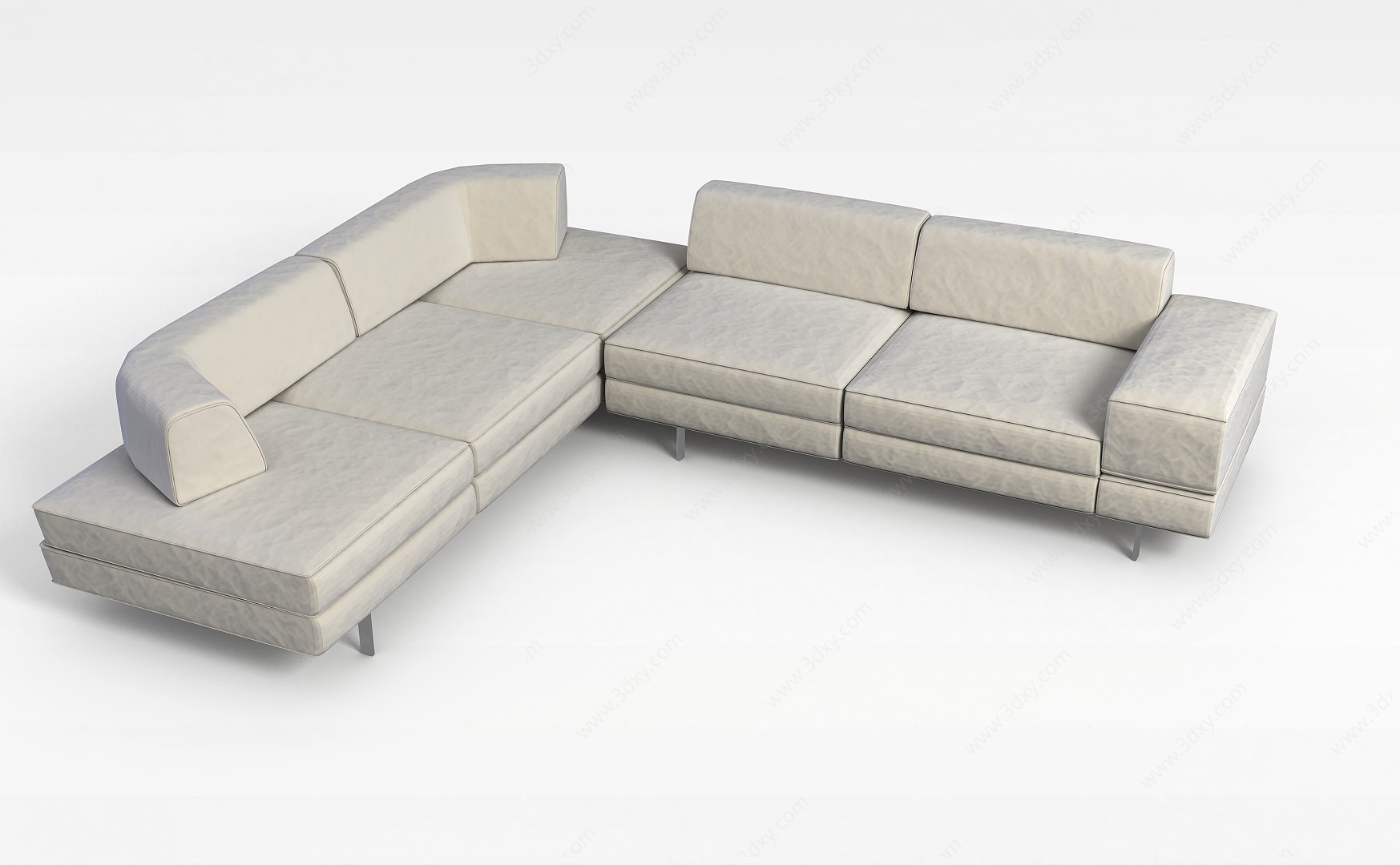 高级灰色多人沙发组合3D模型