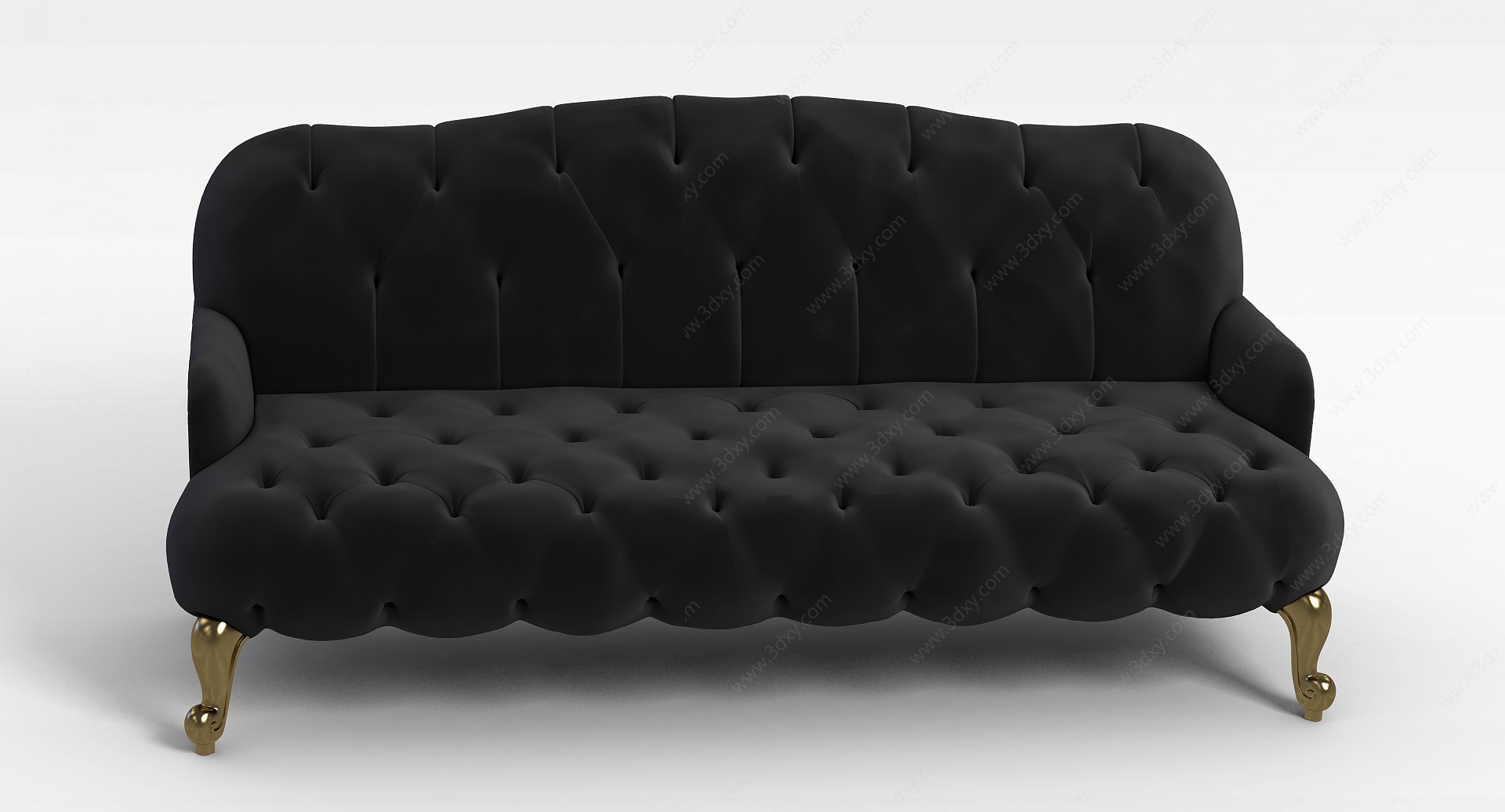 现代美式软包布艺沙发3D模型