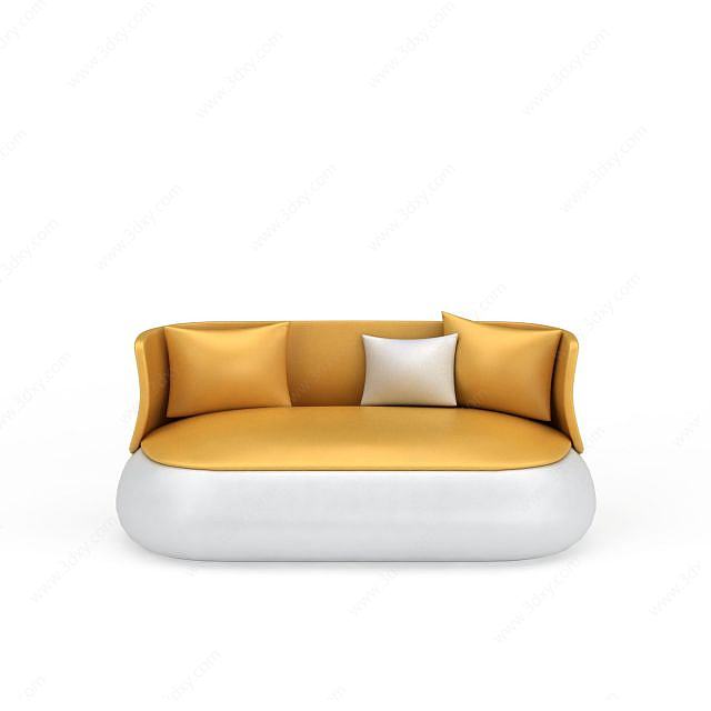 时尚土豪金双人休闲沙发3D模型
