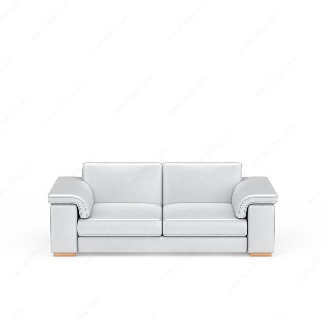 精品白色双人沙发3D模型