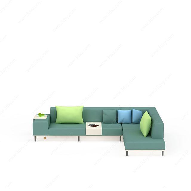 现代布艺多人沙发3D模型