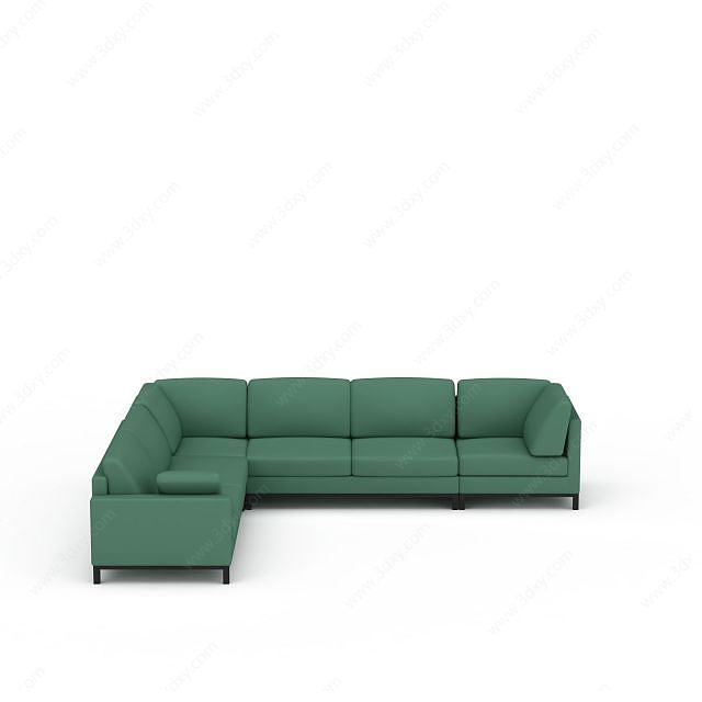 现代布艺多人休闲沙发3D模型