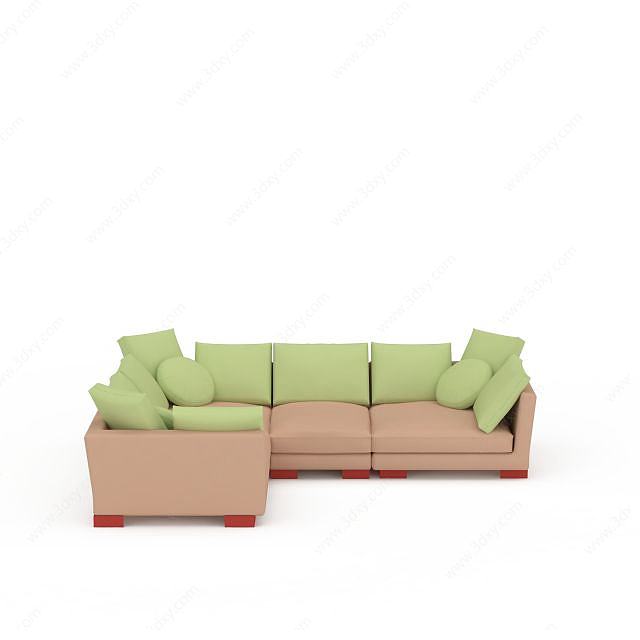 现代布艺休闲沙发3D模型