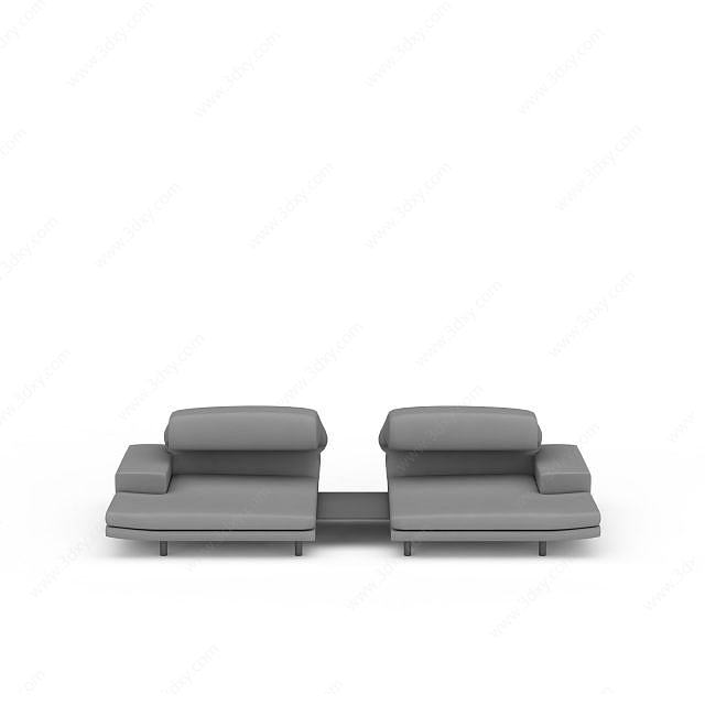 创意灰色双人沙发3D模型