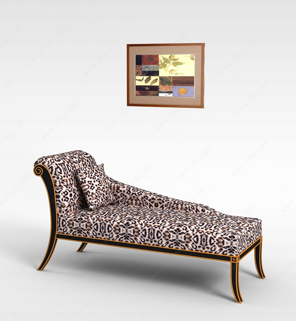 现代休闲单人沙发床3D模型