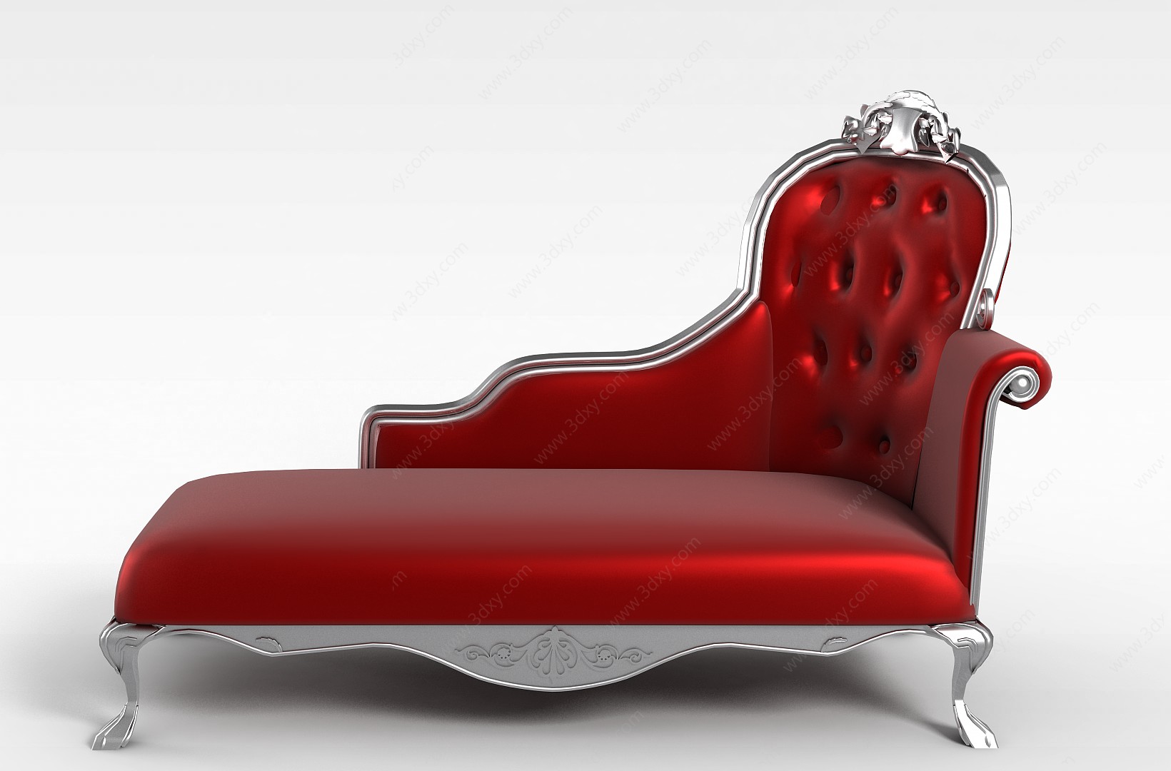 现代红色沙发床3D模型