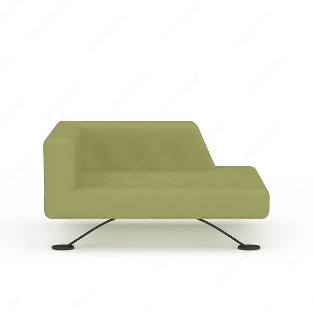 精美绿色布艺沙发床3D模型
