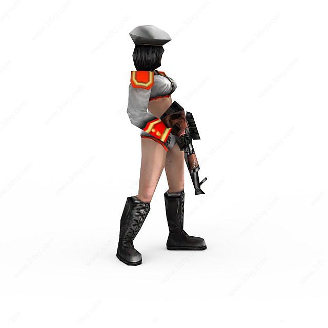 红色警戒苏联女兵游戏角色3D模型