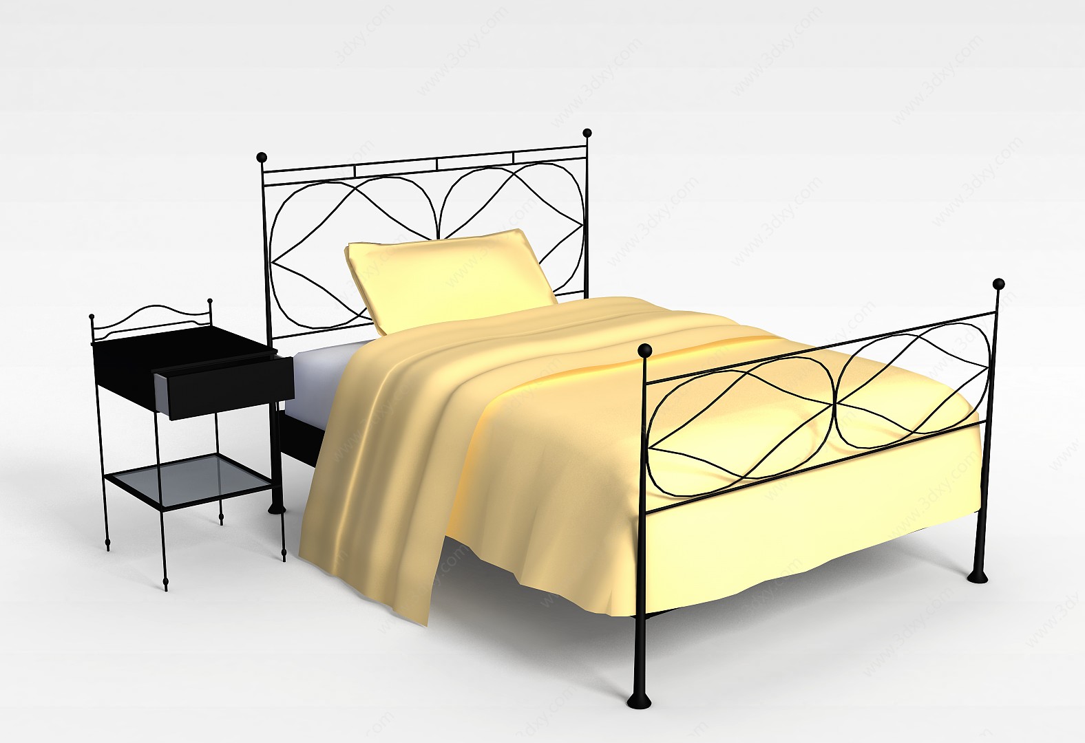铁艺单人床3D模型
