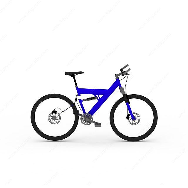 蓝色自行车3D模型