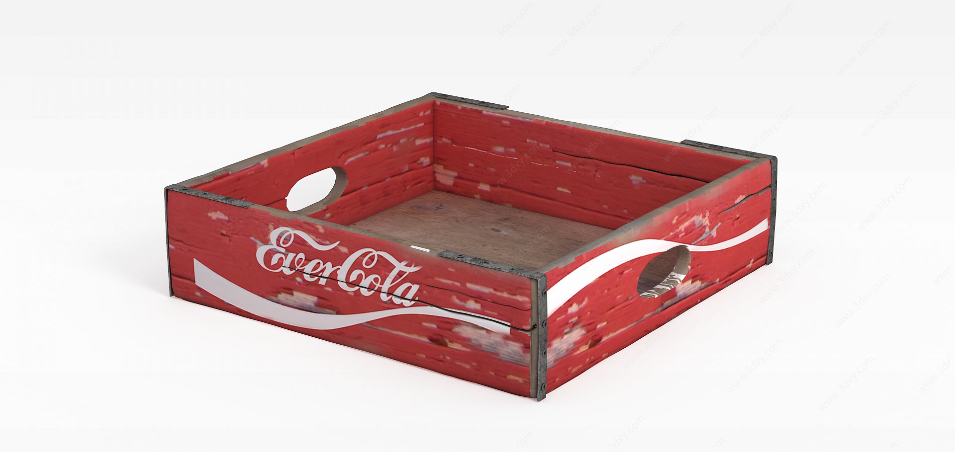 可口可乐木盒子3D模型