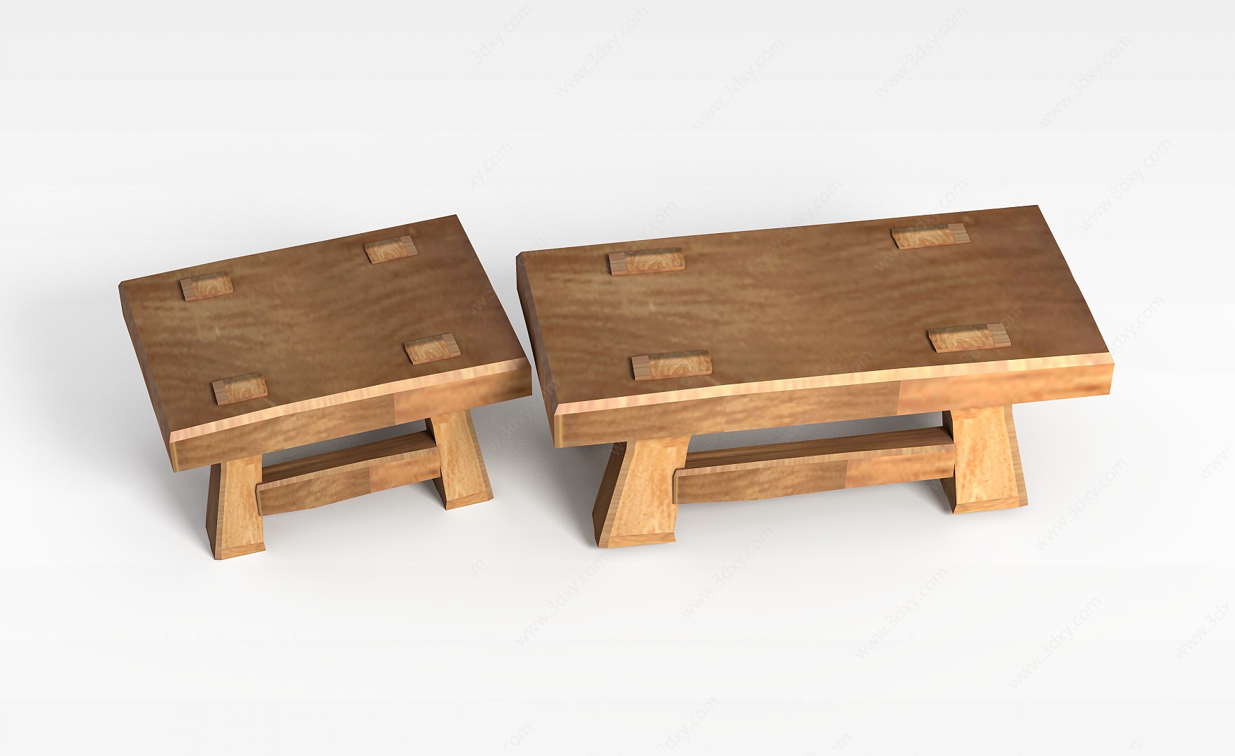 游戏场景道具小木凳3D模型
