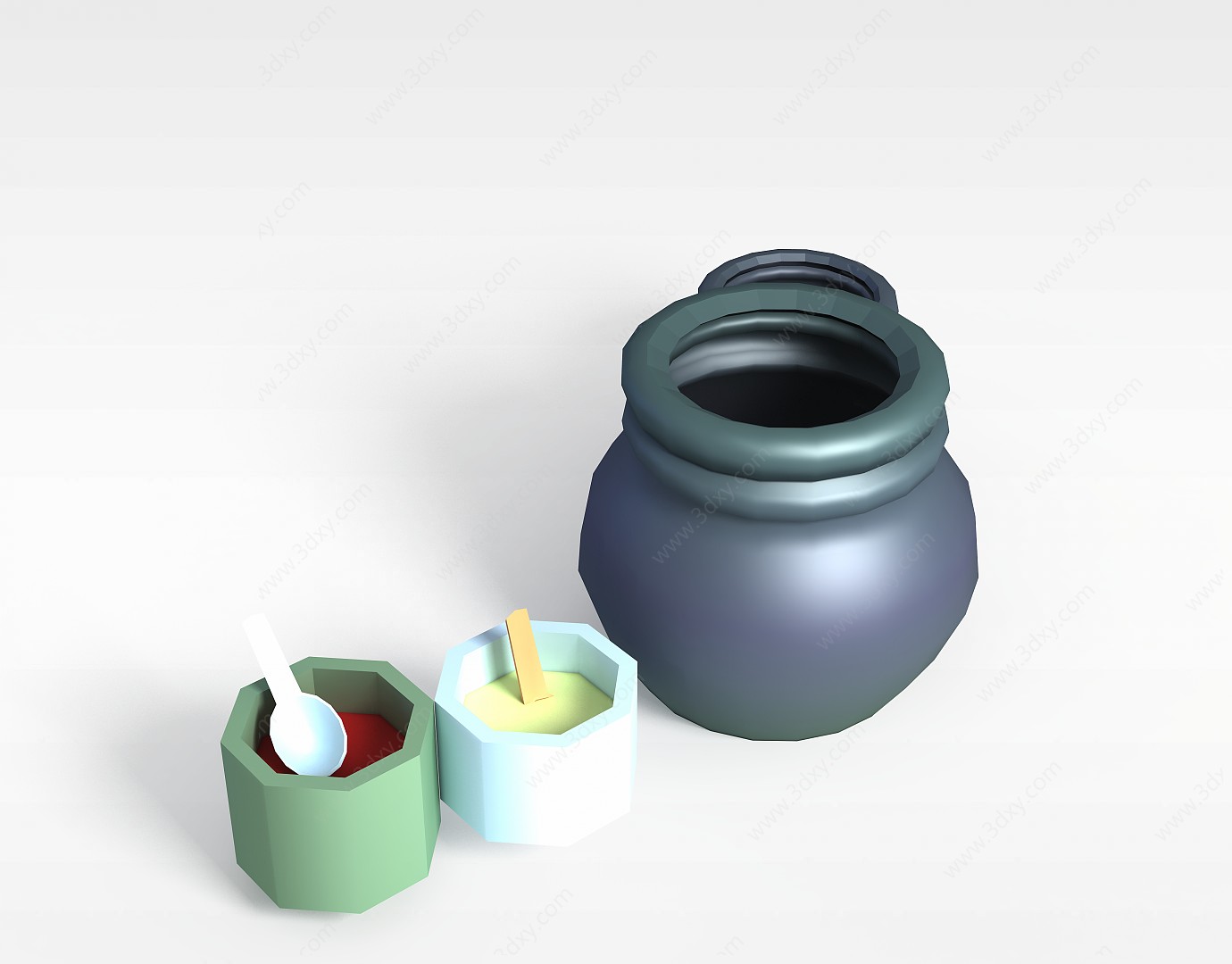 游戏场景道具瓶罐3D模型