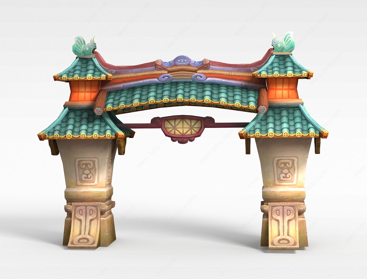 古代游戏场景门楼3D模型