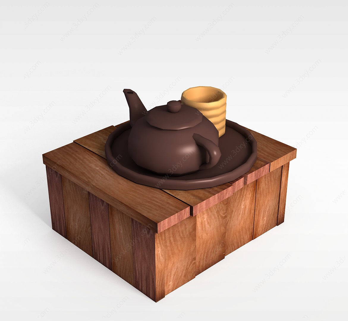 游戏场景道具茶壶3D模型