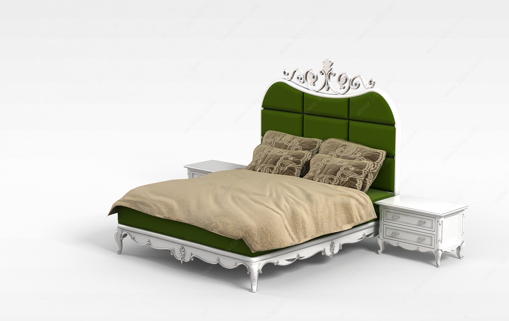 欧式双人床3D模型
