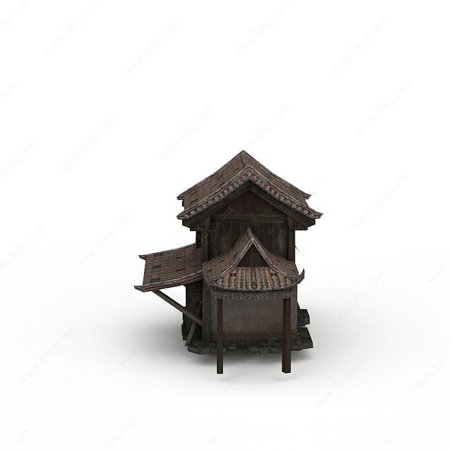 剑灵场景古代木屋3D模型