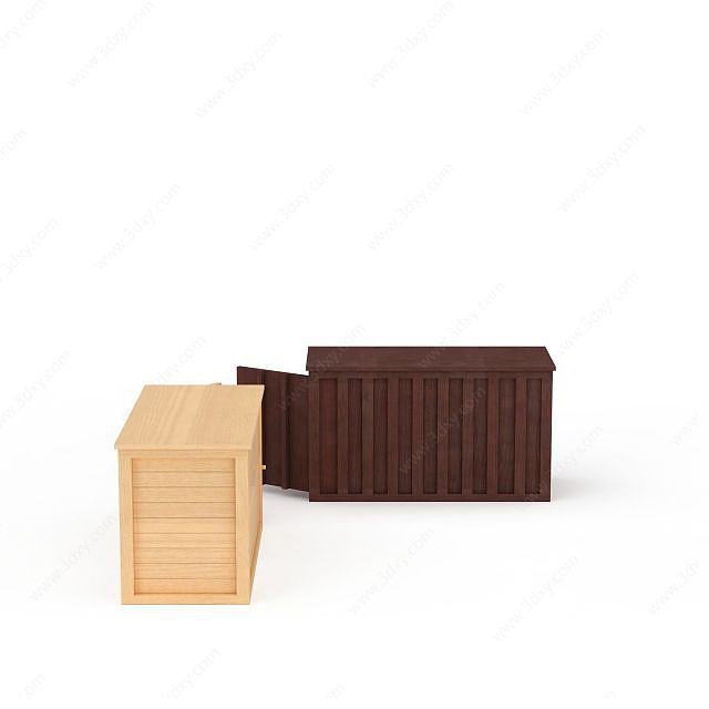 木箱储物箱3D模型