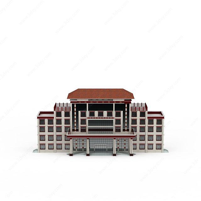 藏式建筑办公楼3D模型