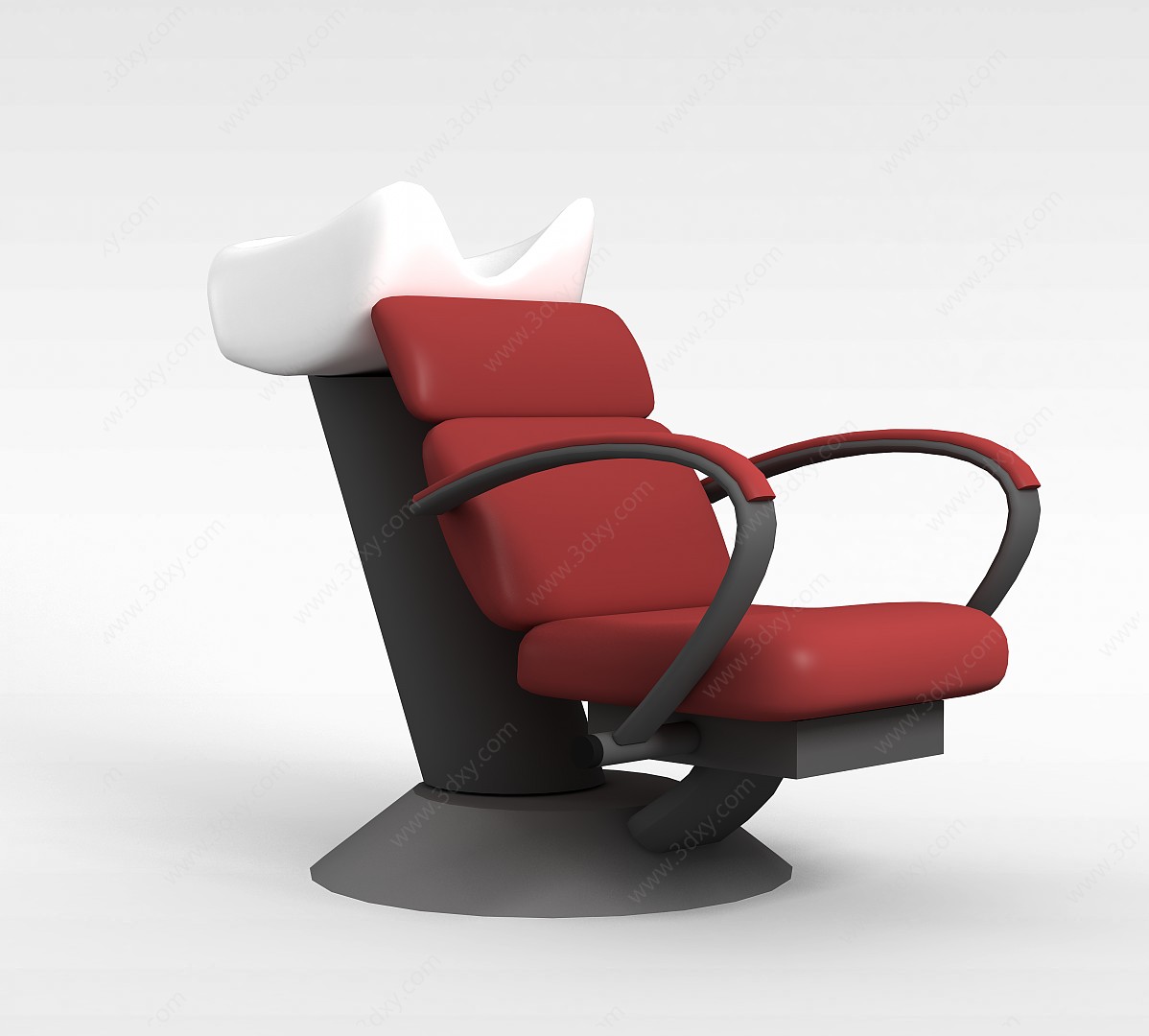 红色按摩洗头椅3D模型