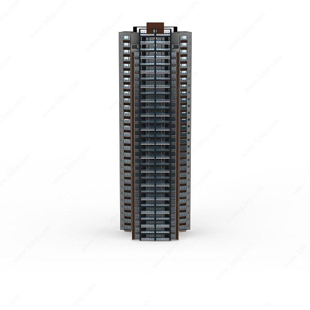 现代高层住宅3D模型