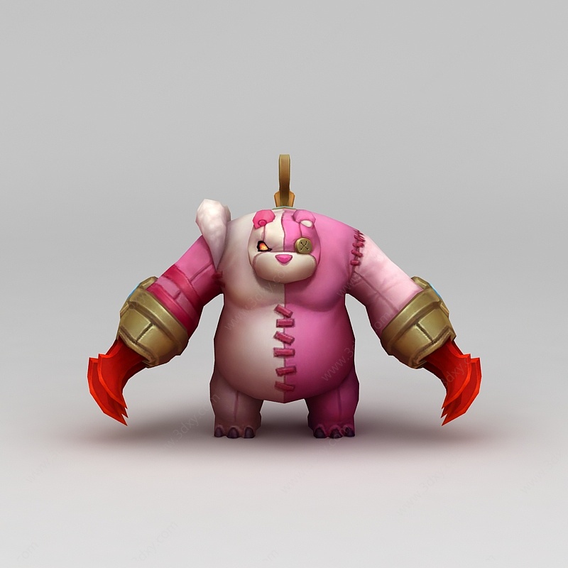 王者荣耀角色熊猫3D模型