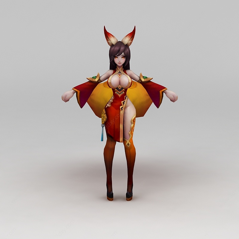 王者荣耀游戏人物女角色3D模型