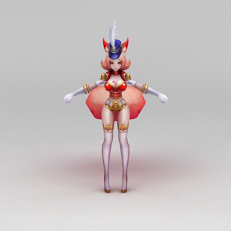 王者荣耀游戏人物性感女郎3D模型