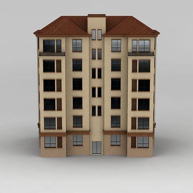 欧式高层住宅3D模型