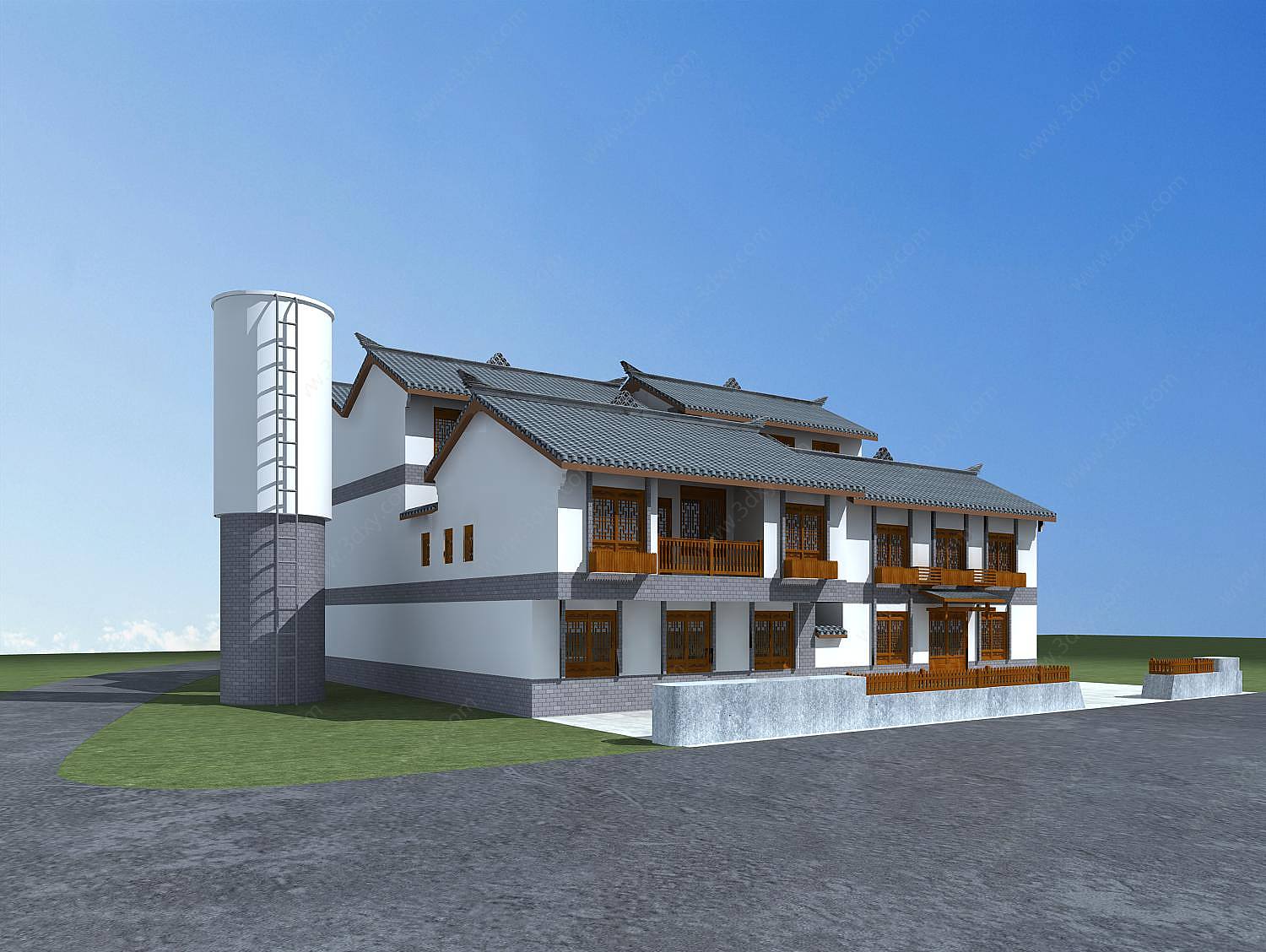 江南别墅居民楼3D模型