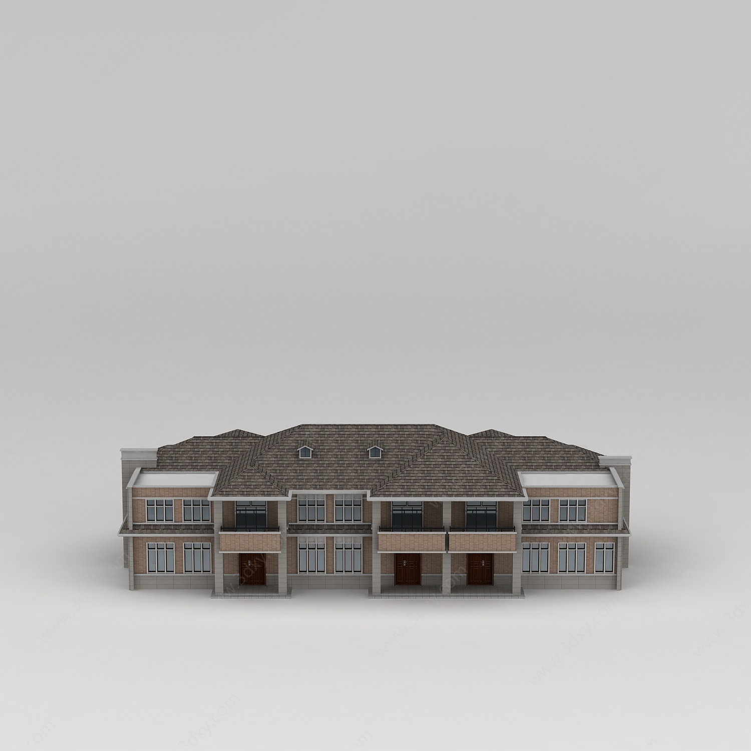 欧式连排双层别墅3D模型