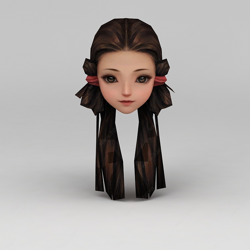 剑网三游戏角色女发型3D模型