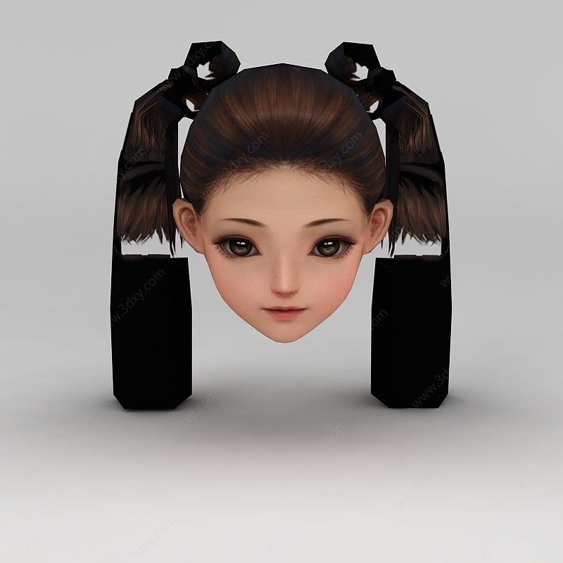 剑网三人物头部发型3D模型