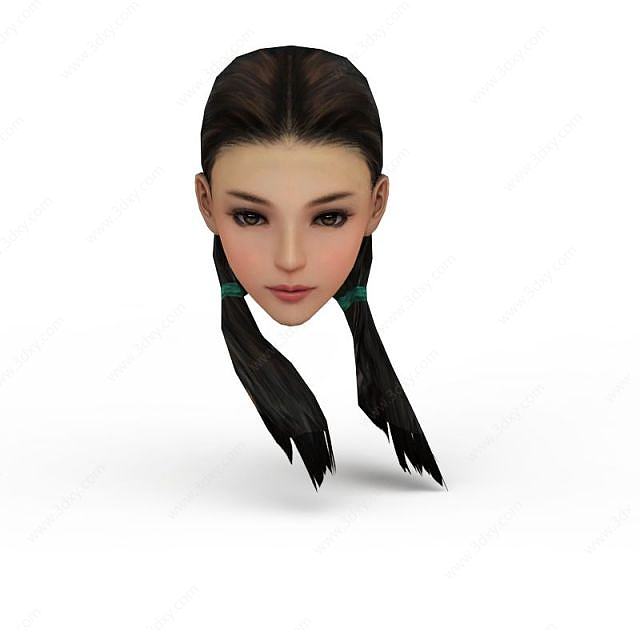剑网三女发型3D模型
