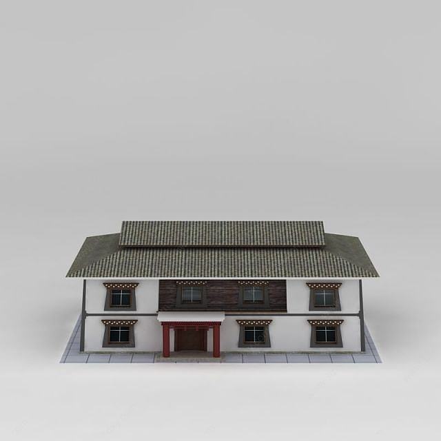 藏式民居建筑3D模型