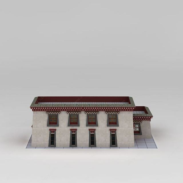 藏式商业建筑3D模型
