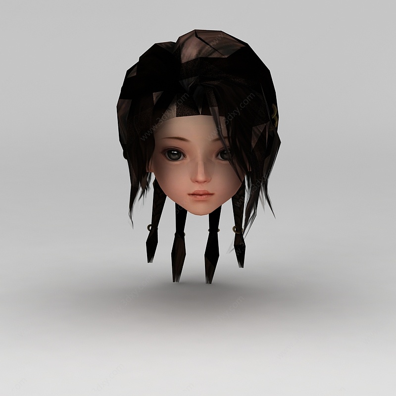 剑网三游戏人物发型发饰3D模型