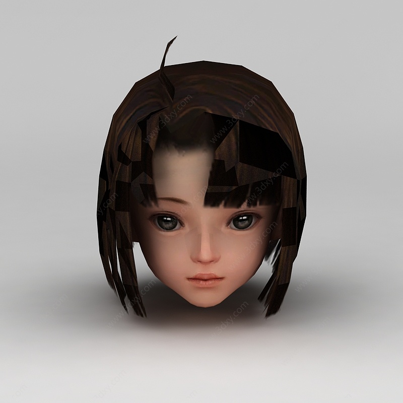 剑网三游戏人物发型发饰小女孩发型3D模型