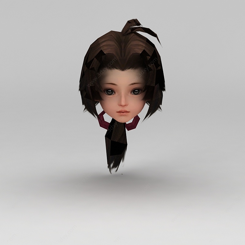 剑网三游戏人物发型发饰女孩发型3D模型