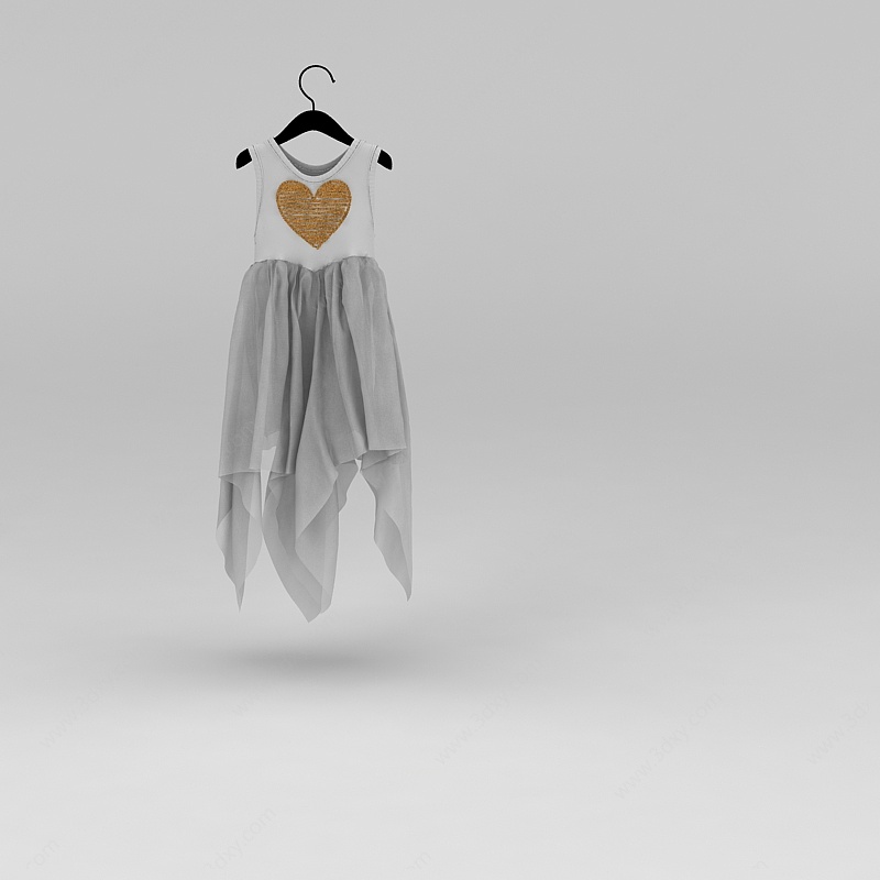 女性时尚百褶连衣裙3D模型