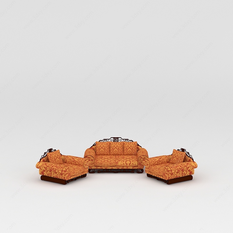 欧式时尚沙发组合3D模型