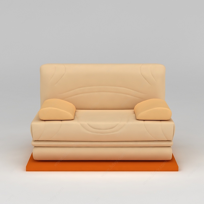现代真皮单人沙发3D模型