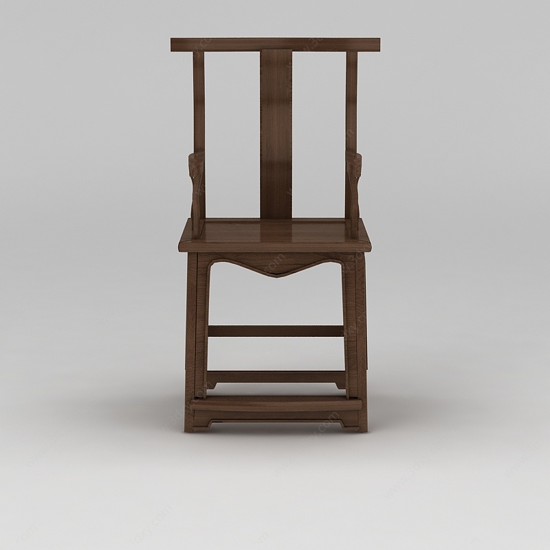 中式简约实木南宫椅3D模型