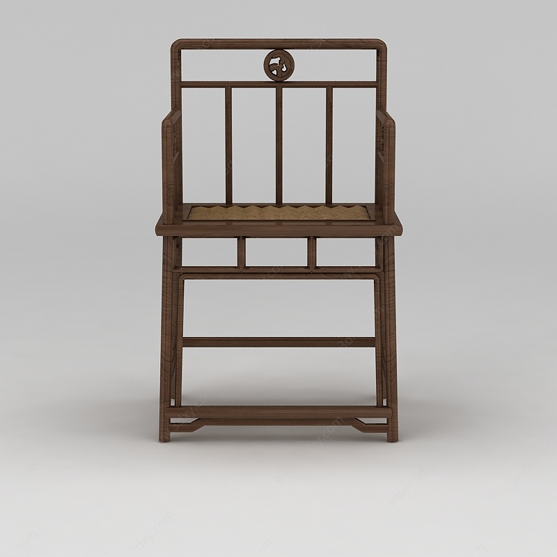 中式实木创意南宫椅3D模型