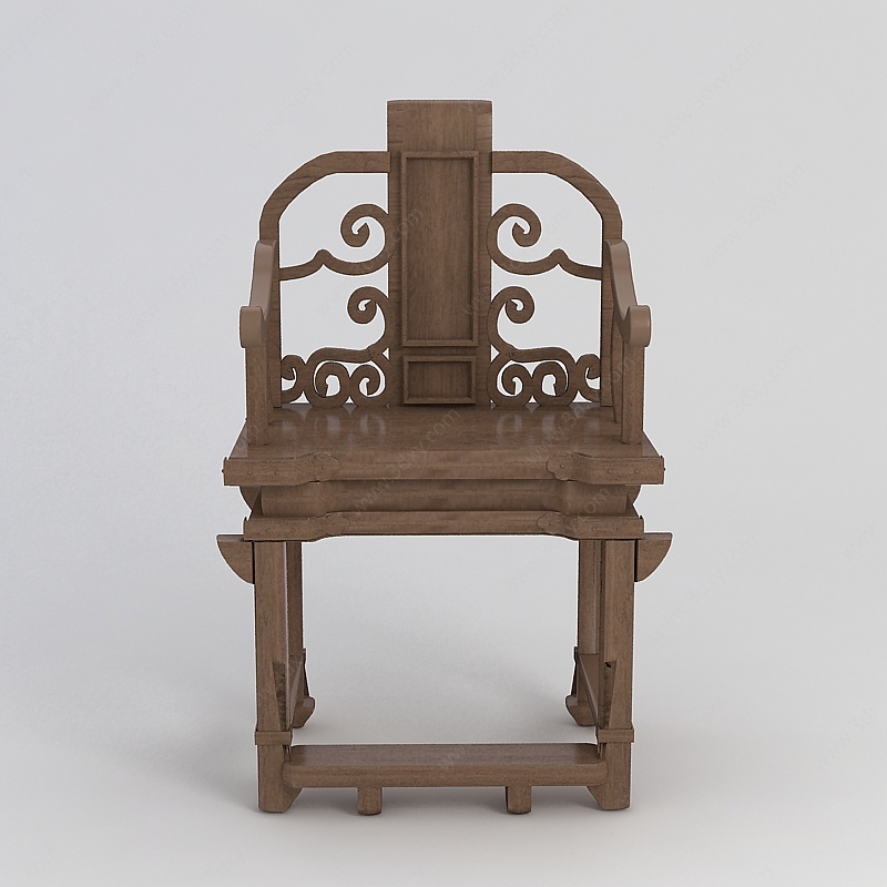 中式实木南宫椅3D模型