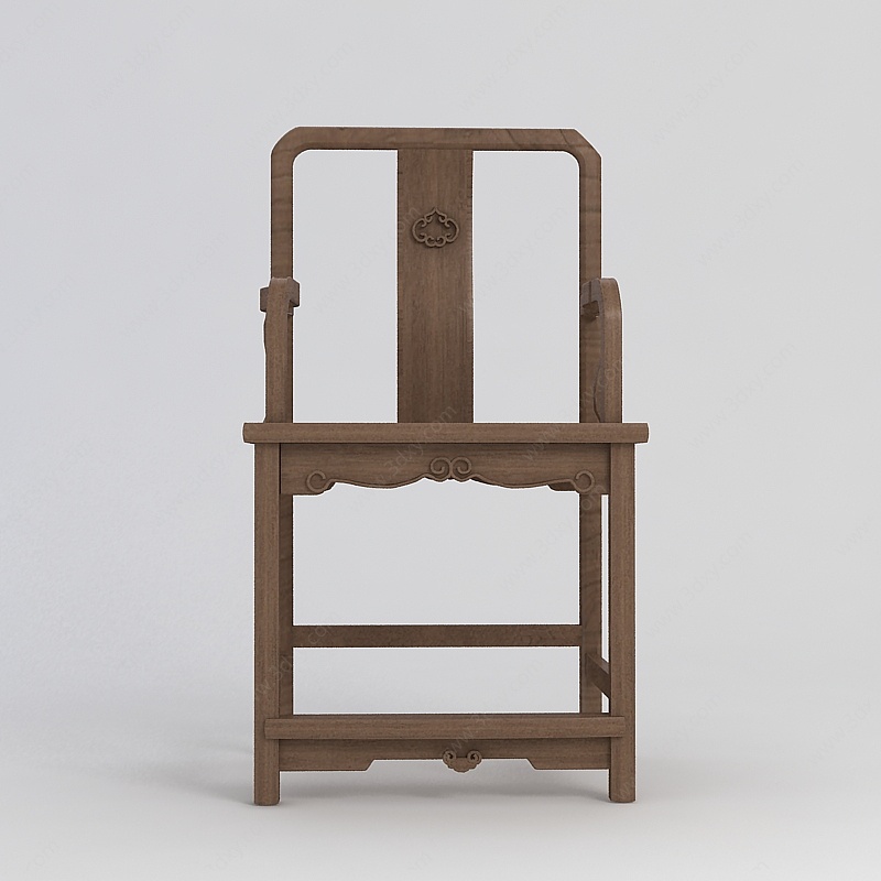 新中式实木南宫椅3D模型